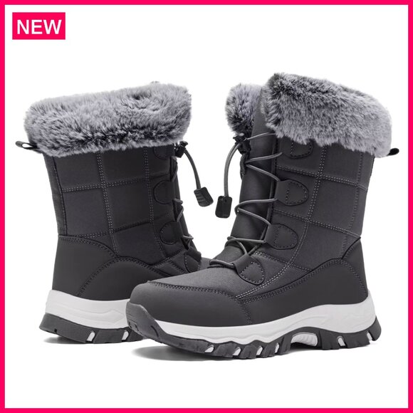 Waterproof Winter Snow Boots Mid Calf Insulated Warm Comfortable Women's Shoes